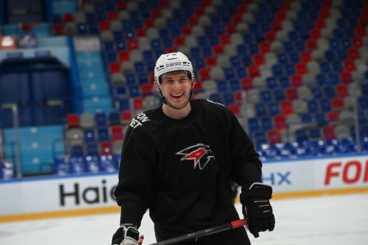 Тренировка «Авангарда» перед матчем в Нижнекамске