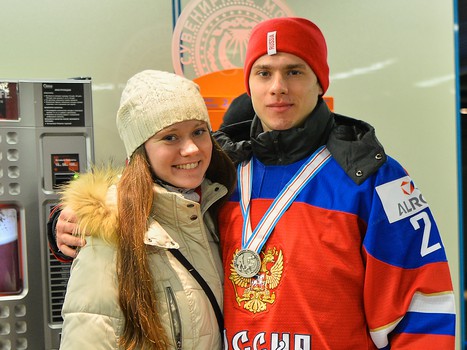 Встреча серебряного призера МЧМ-2016 Артура Лауты в аэропорту