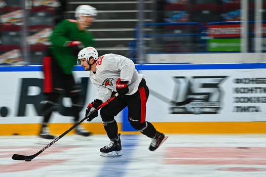 Раскатка «Авангарда» перед матчем в Магнитогорске