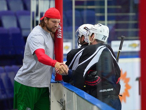 Раскатка "Авангарда" в Казани перед матчем с "Ак Барсом" 15 сентября 2013