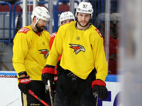 Тренировка «Авангарда» перед пятым матчем серии в Магнитогорске