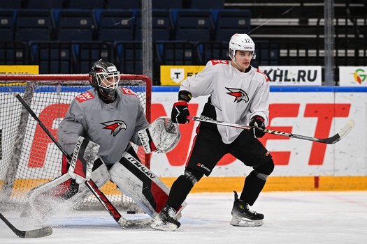 Раскатка «Авангарда» перед матчем в Минске