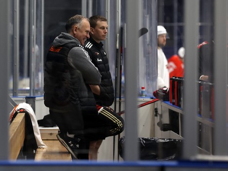 Тренировка «Авангарда» перед матчем в Новосибирске