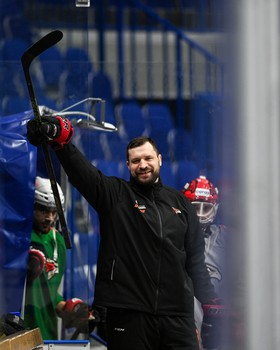 Раскатка «Авангарда» перед матчем в Уфе