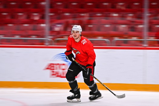 Раскатка «Авангарда» перед матчем в Челябинске