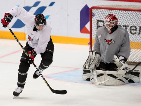 Раскатка «Авангарда» перед матчем с рижским «Динамо»