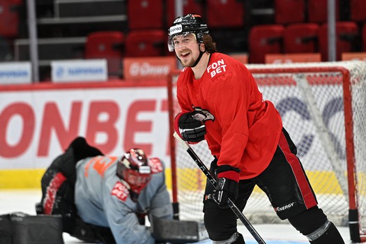 Раскатка «Авангарда» перед матчем с «Нефтехимиком»