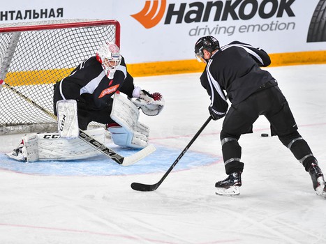 Раскатка "Авангарда" перед матчем против СКА