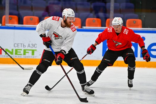 Тренировка «Авангарда» перед матчем в Казани