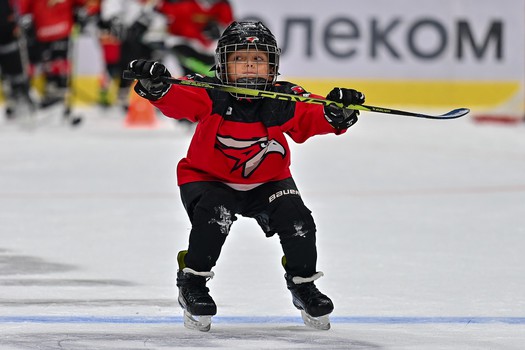 Тренировка воспитанников Хоккейной Академии «Авангард» 2019 года рождения на G-Drive Арене