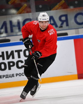 Раскатка «Авангарда» перед матчем в Магнитогорске