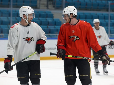 Тренировка «Авангарда» перед матчем в Нур-Султане