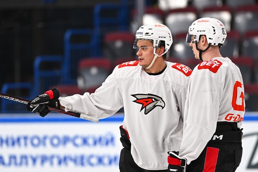 Раскатка «Авангарда» перед матчем в Магнитогорске