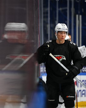 Тренировка «Авангарда» перед матчем в Уфе