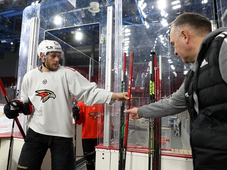 Тренировка «Авангарда» перед матчем в Екатеринбурге