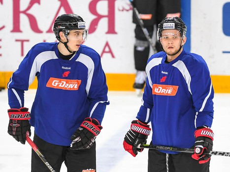 Раскатка "Авангарда" перед матчем с "Нефтехимиком"