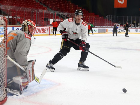 Раскатка «Авангарда» перед матчем с «Витязем»