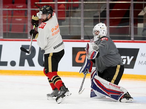 Раскатка «Авангарда» перед матчем с «Адмиралом»