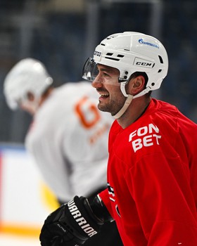 Раскатка «Авангарда» перед матчем в Минске