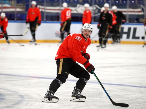 Раскатка «Авангарда» перед матчем в Нижнекамске