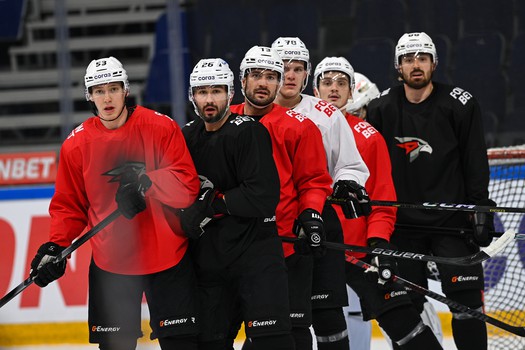 Тренировка «Авангарда» перед матчем в Уфе