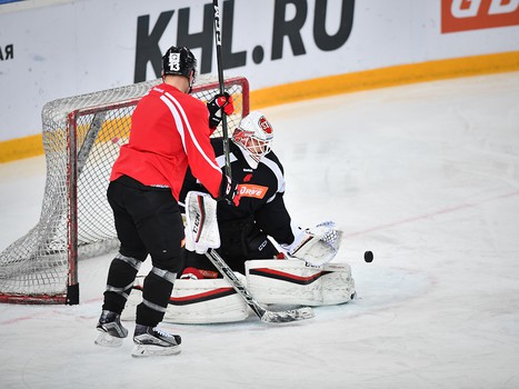 Раскатка "Авангарда" перед матчем со "Спартаком"