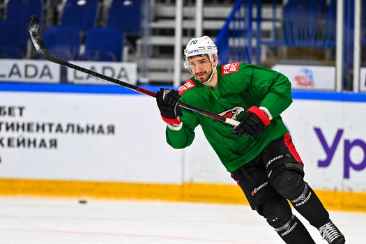 Раскатка «Авангарда» перед матчем в Уфе