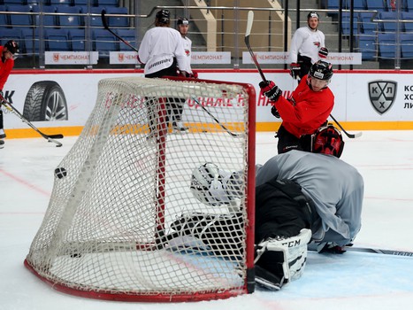 Раскатка «Авангарда» перед матчем против СКА