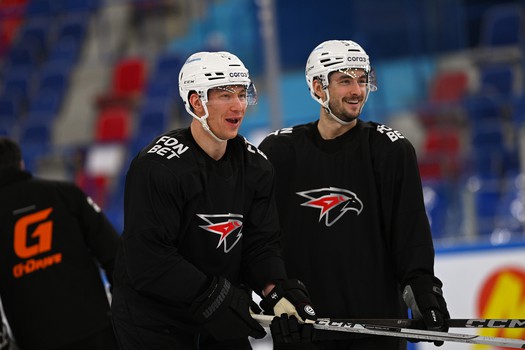 Тренировка «Авангарда» перед матчем в Нижнекамске