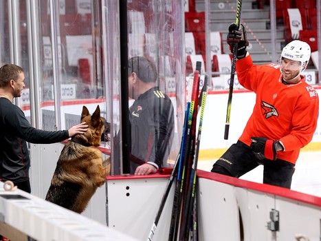 Раскатка «Авангарда» перед матчем в Челябинске