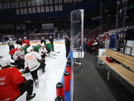 Тренировка «Авангарда» перед четвёртым матчем серии с «Металлургом»