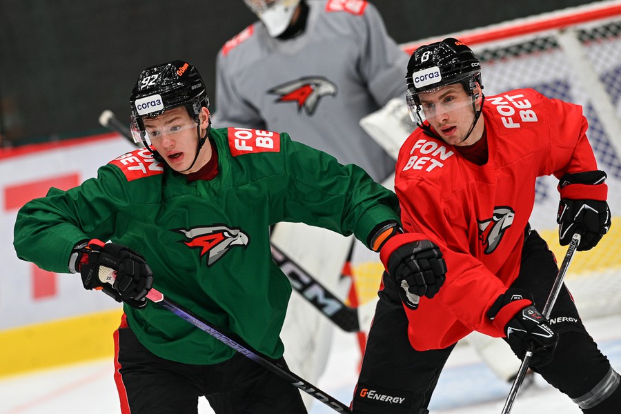 Раскатка «Авангарда» перед матчем с минским «Динамо»