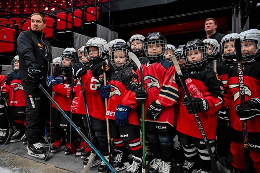 Тренировка воспитанников Хоккейной Академии «Авангард» 2019 года рождения на G-Drive Арене