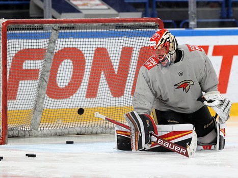 Тренировка «Авангарда» перед пятым матчем серии в Магнитогорске