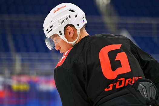 Раскатка «Авангарда» перед матчем в Тольятти