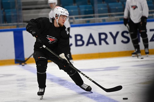 Тренировка «Авангарда» перед матчем в Астане