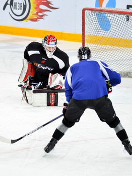 Раскатка "Авангарда" перед домашним матчем с "Северсталью"