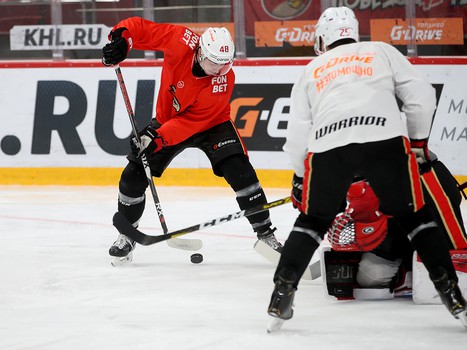 Тренировка «Авангарда» перед вылетом в Череповец