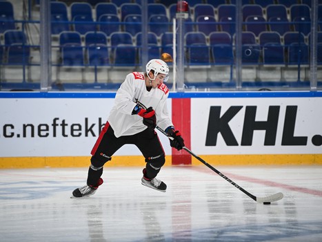Тренировка «Авангарда» перед матчем в Нижнекамске