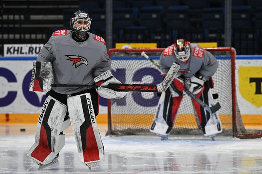 Раскатка «Авангарда» перед матчем в Минске