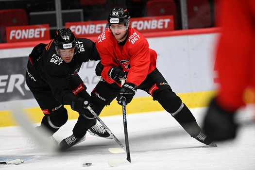 Раскатка «Авангарда» перед матчем с «Нефтехимиком»