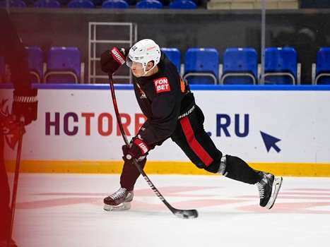 Раскатка «Авангарда» перед матчем в Нижнем Новгороде
