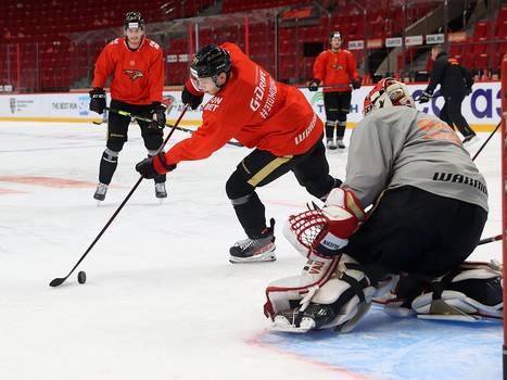 Раскатка «Авангарда» перед матчем с «Локомотивом»