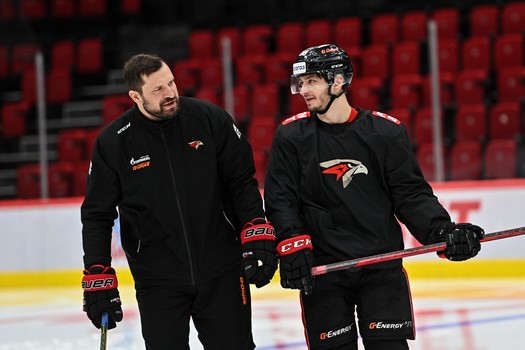 Раскатка «Авангарда» перед матчем с минским «Динамо»