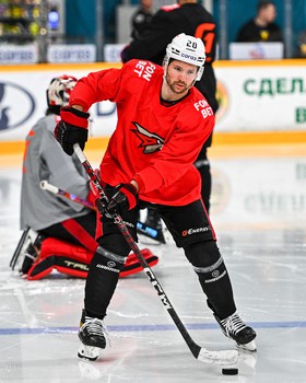 Раскатка «Авангарда» перед матчем в Череповце