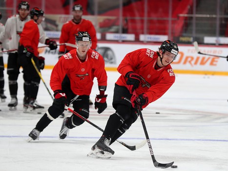 Раскатка «Авангарда» перед матчем с минским «Динамо»