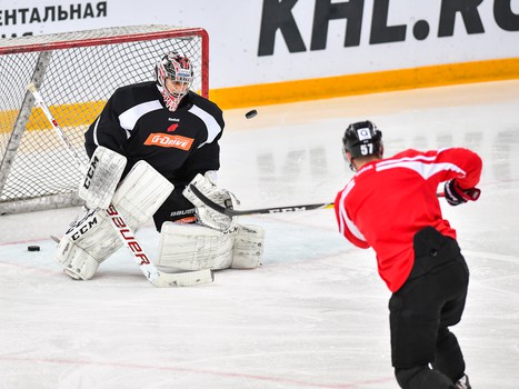 Раскатка "Авангарда" перед матчем с "Салаватом Юлаевым"