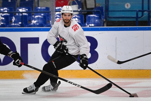 Тренировка «Авангарда» перед матчем в Нижнекамске