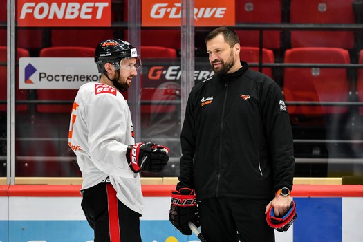 Раскатка «Авангарда» перед матчем с «Нефтехимиком»