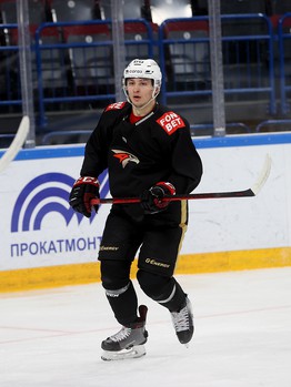 Тренировка «Авангарда» перед матчем в Магнитогорске